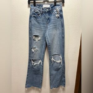 Flying Monkey Light Blue Distressed Vintage Straight Leg Jeans Size 22